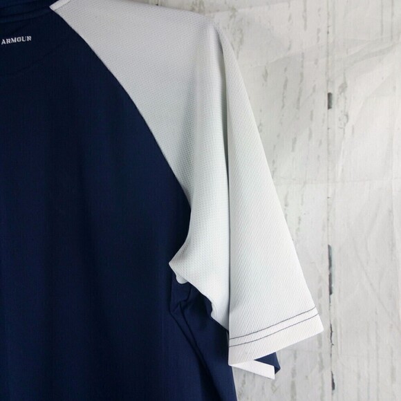 Under Armour Mens Blue White Golf Polo Shirt Size XL - Picture 6 of 9